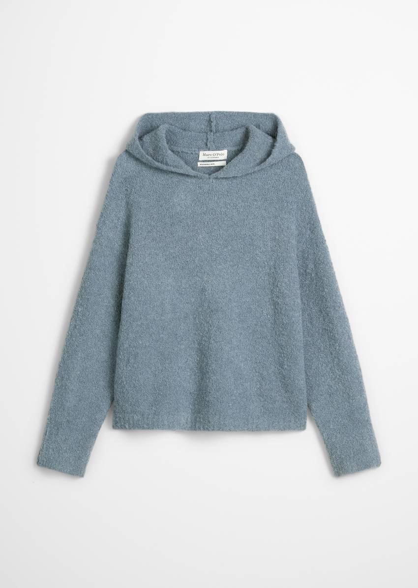 Bouclé hoodie loose made from a virgin wool/alpaca wool mix