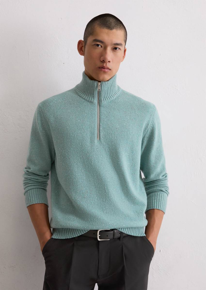 Troyer regular made from speckled tweed yarn