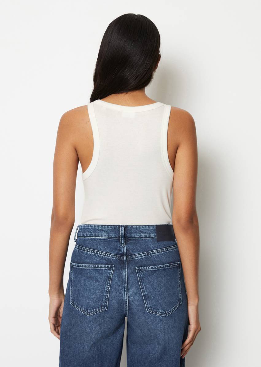 Ribbed tank top slim made from organic cotton stretch jersey