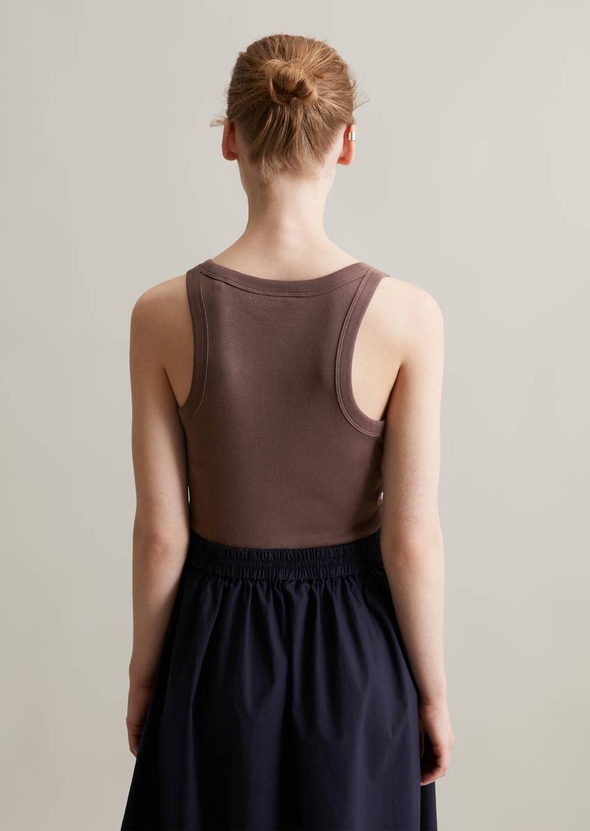 Ribbed tank top slim made from organic cotton stretch jersey