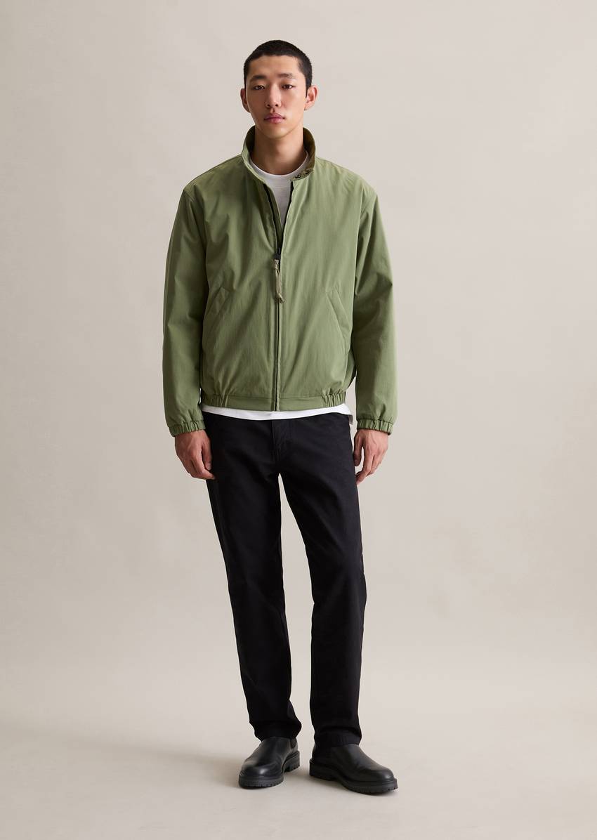 Harrington jacket with elastic waistband