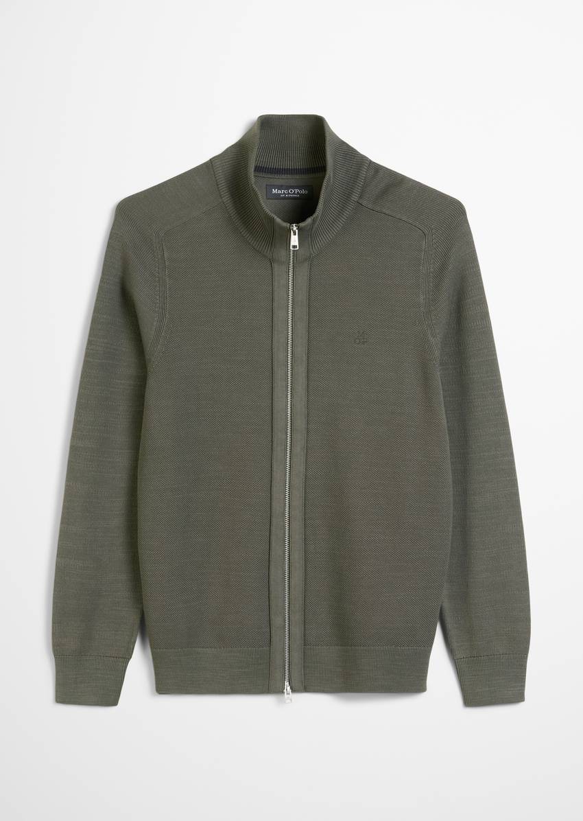 Zipper training jacket made from fine organic cotton piqué