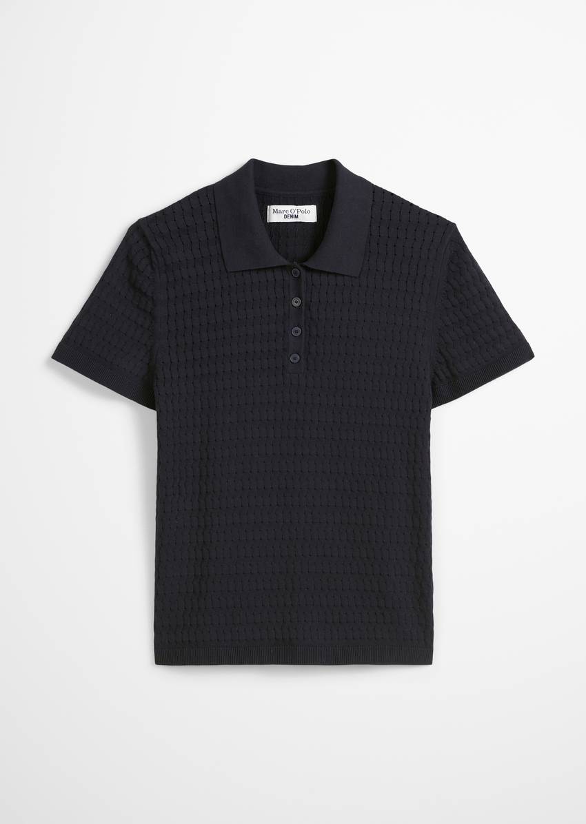 Regular knit polo shirt made from soft cotton yarn