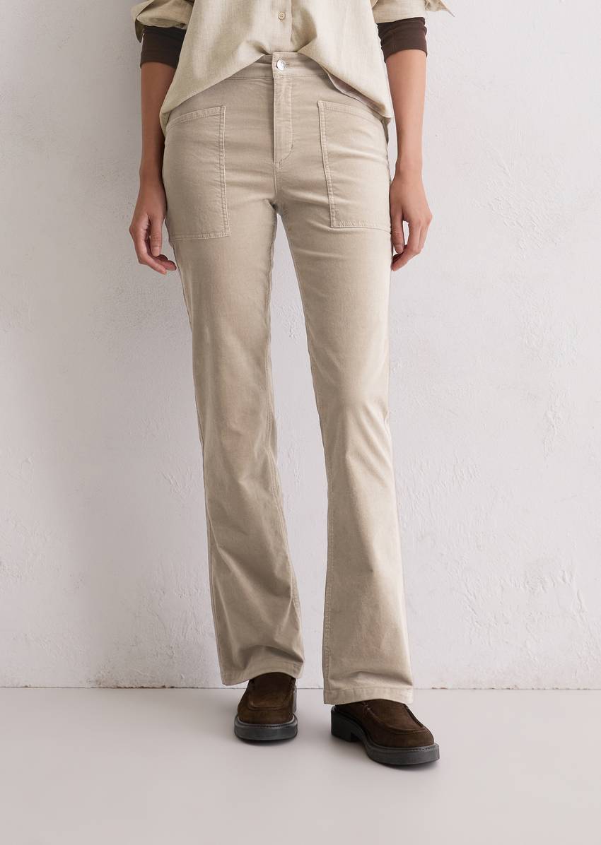 Velvet pants model Kiruna flared made from organic cotton stretch