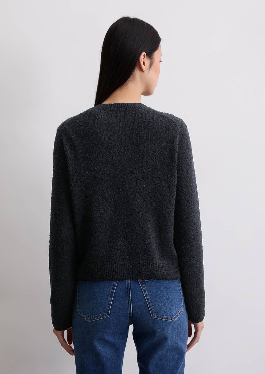 Cardigan regular made from bouclé yarn