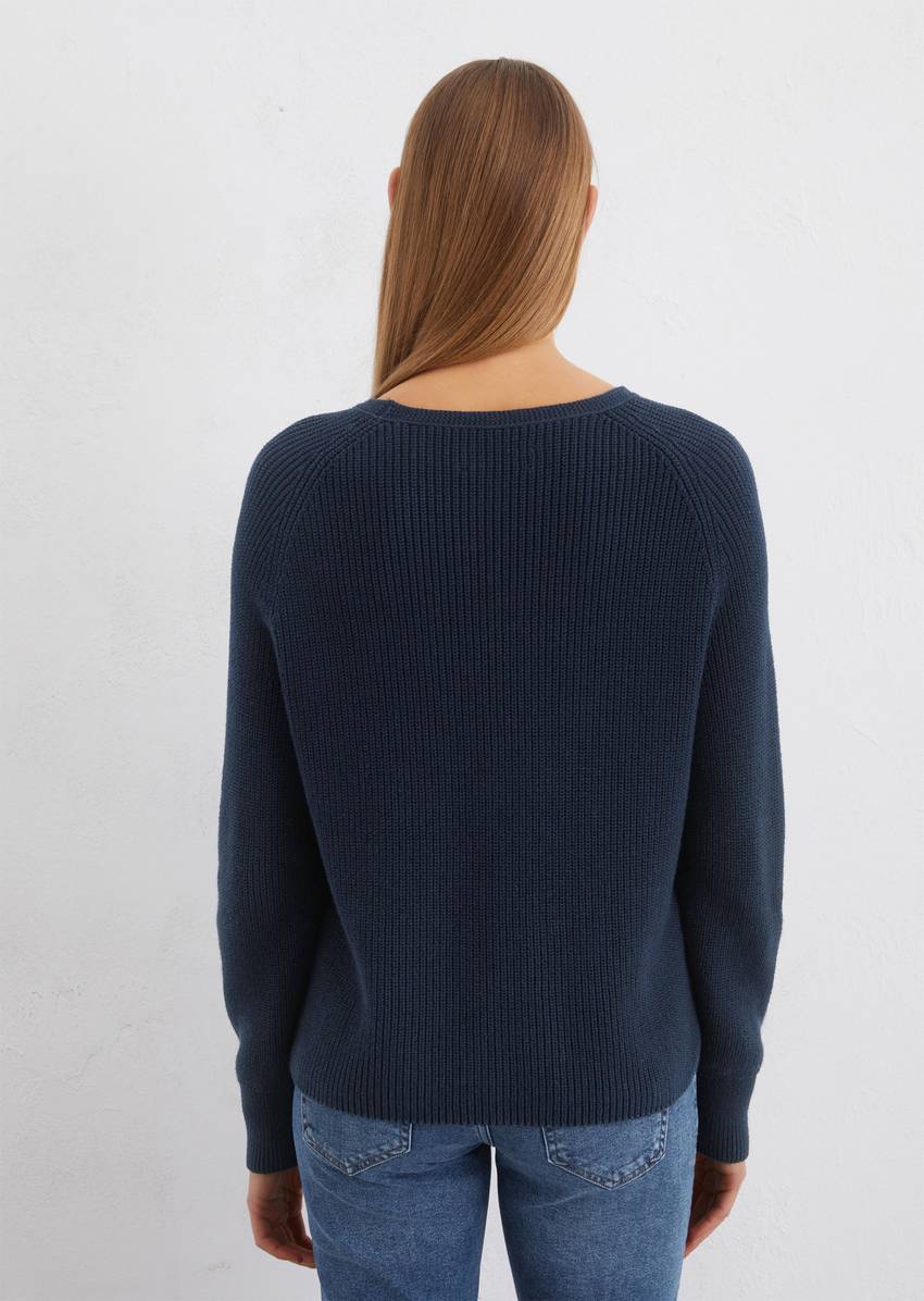 Round neck sweater loose Made of heavy-weight organic cotton