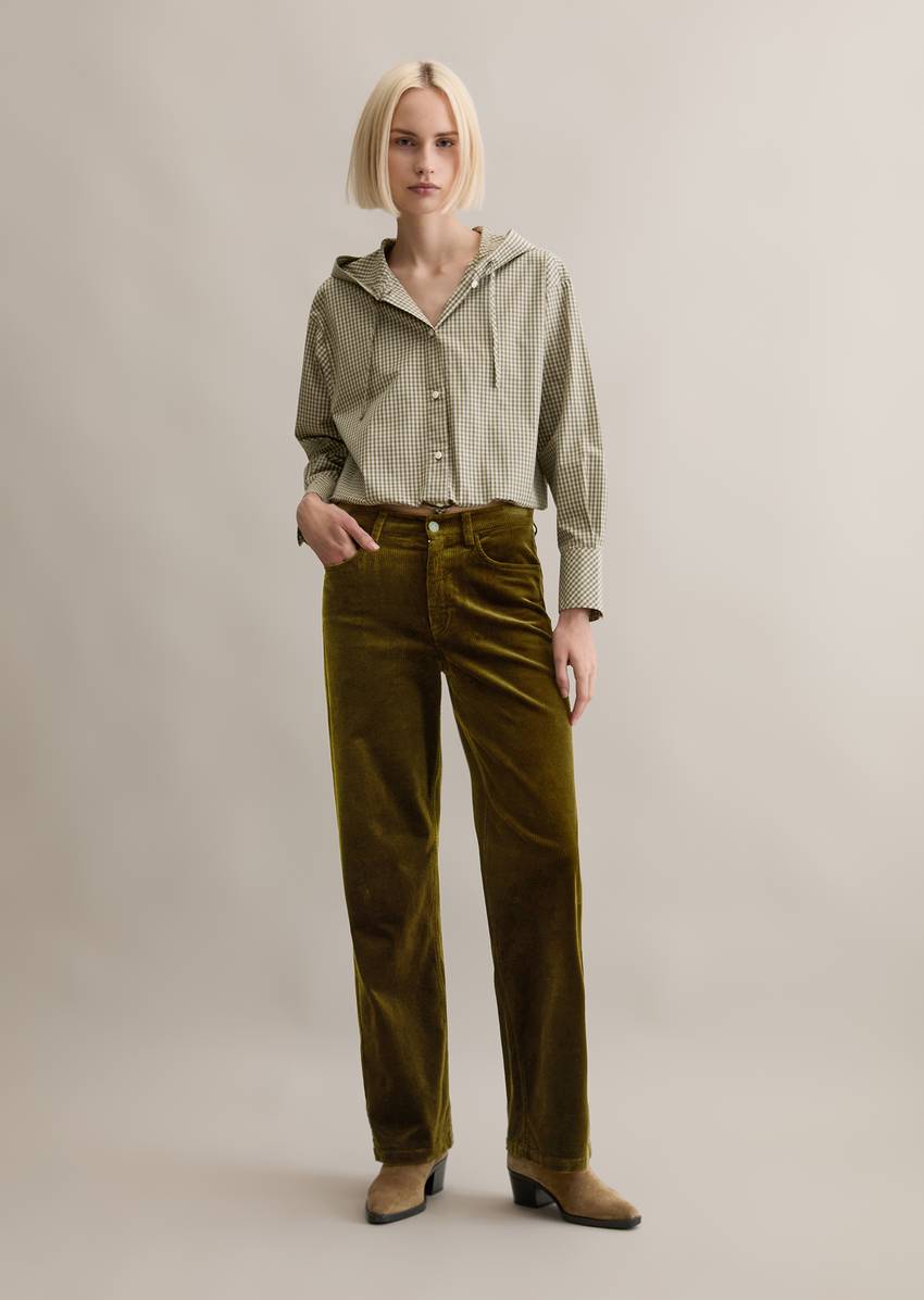 Corduroy pants model Tomma wide made from a stretchy organic cotton blend