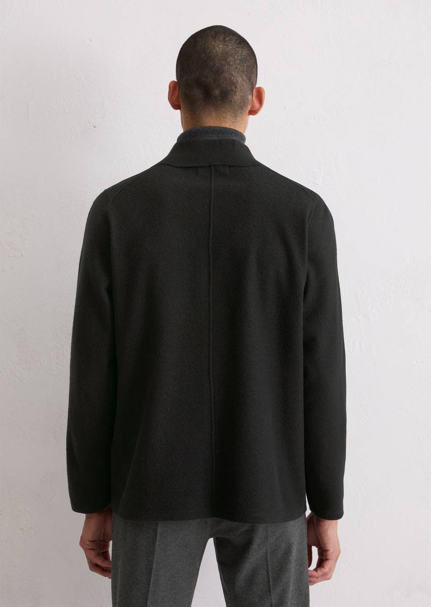 Wool jacket regular made from a milled virgin wool mix