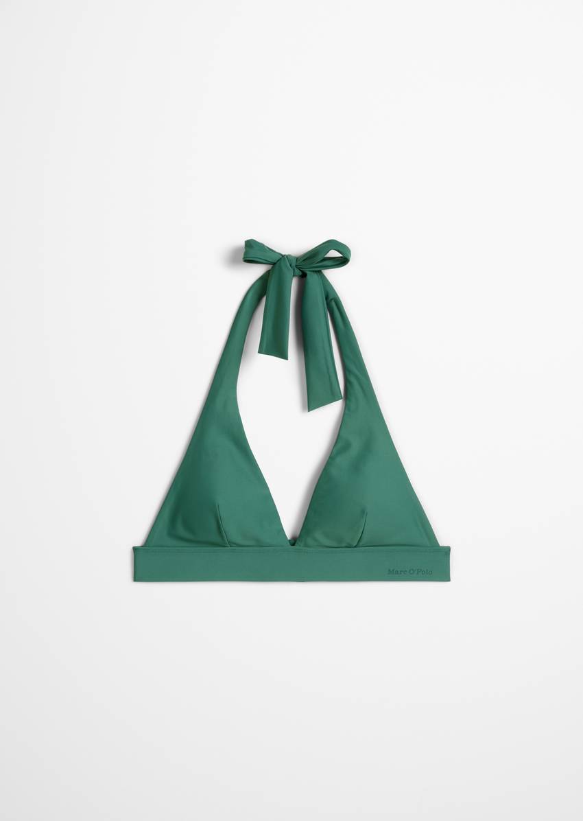 Halter neck bikini top made from recycled material