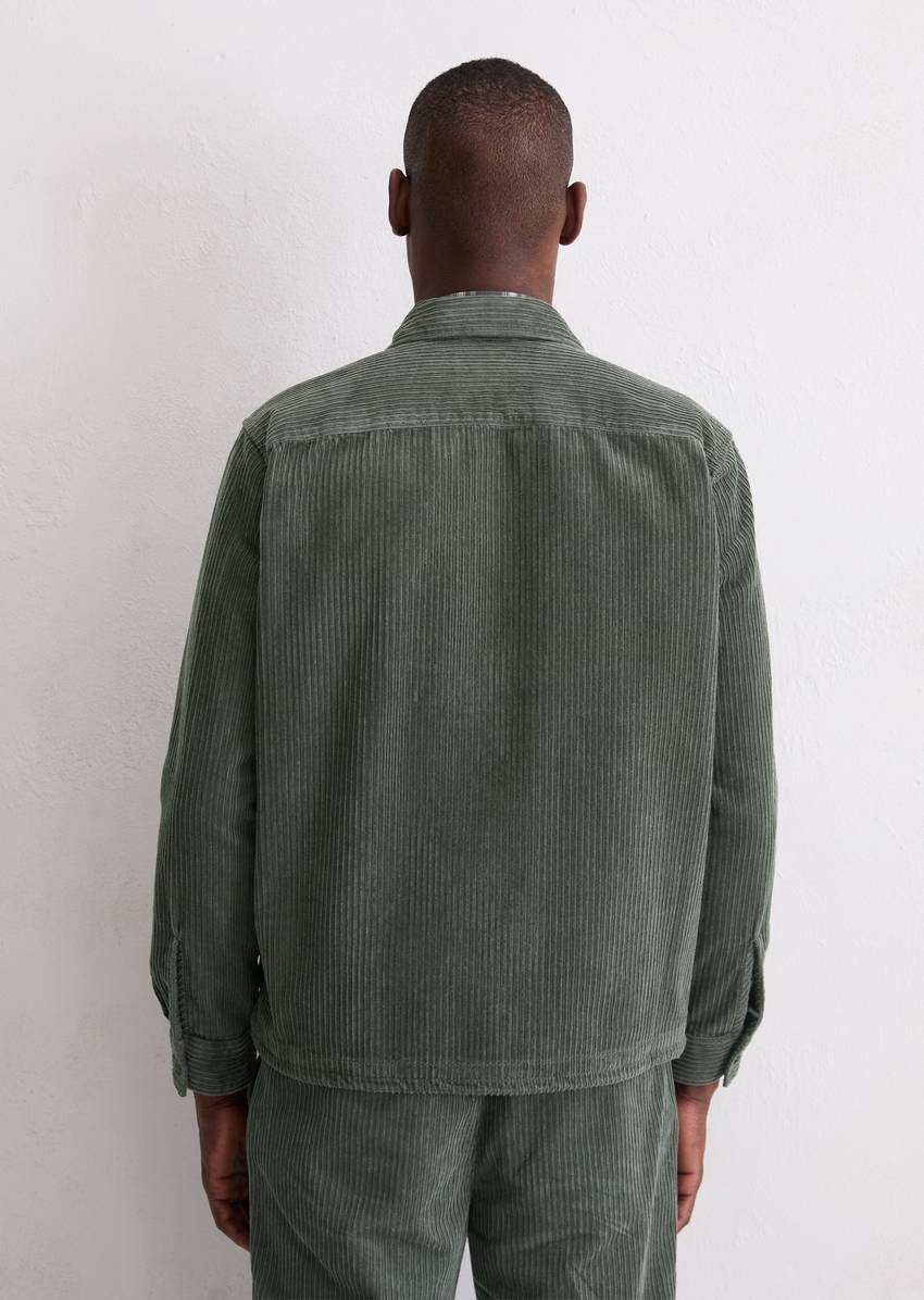 Corduroy overshirt with wide ribbed structure