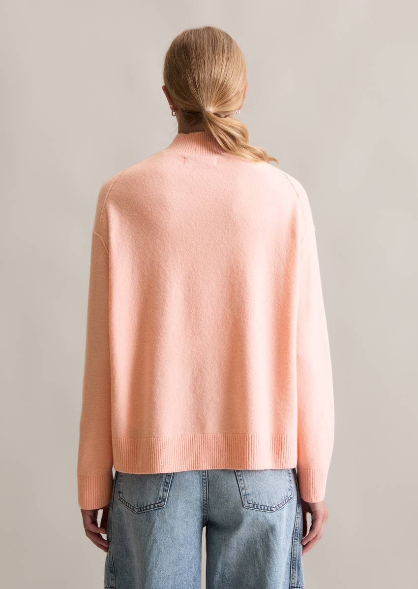 Knitted sweater regular made from a soft virgin wool blend