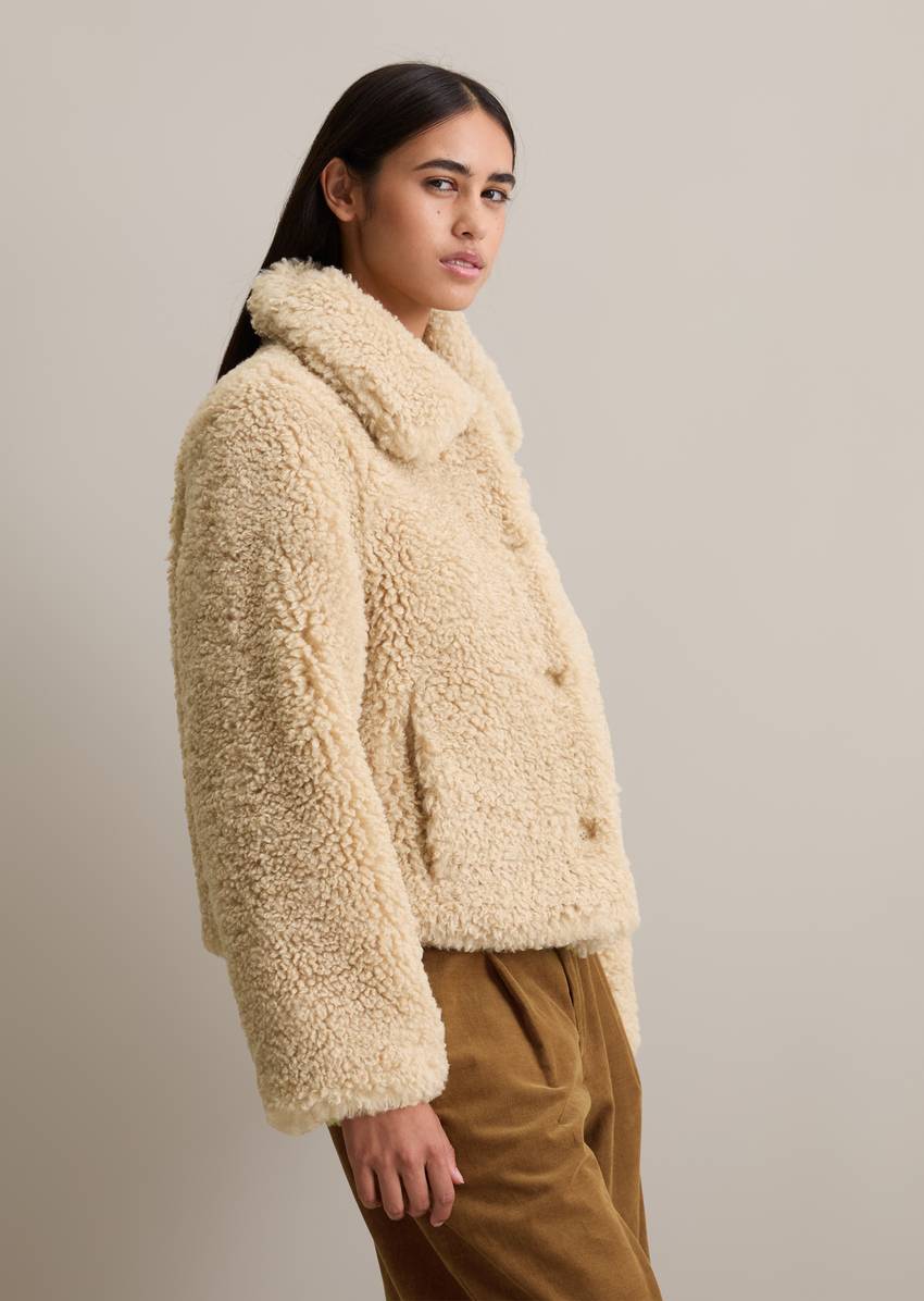 Teddy jacket regular made from soft curly plush