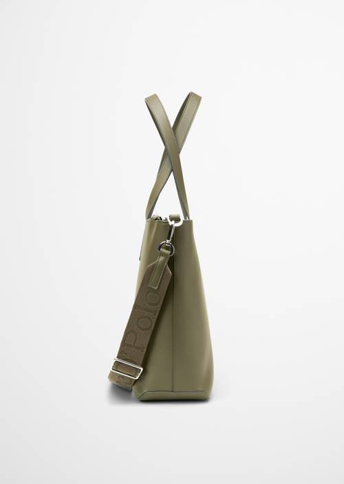 Shopper medium made from a leather alternative made from recycled polyester