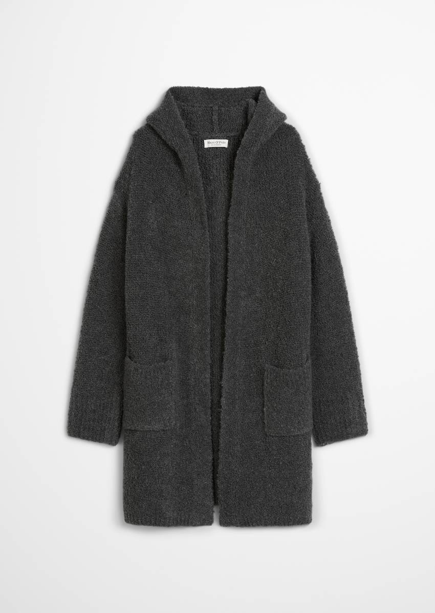 Bouclé cardigan regular made from a virgin wool/alpaca wool mix