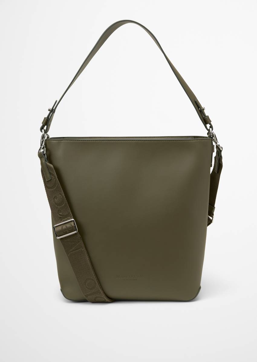 Hobo bag made from a leather alternative made from recycled polyester