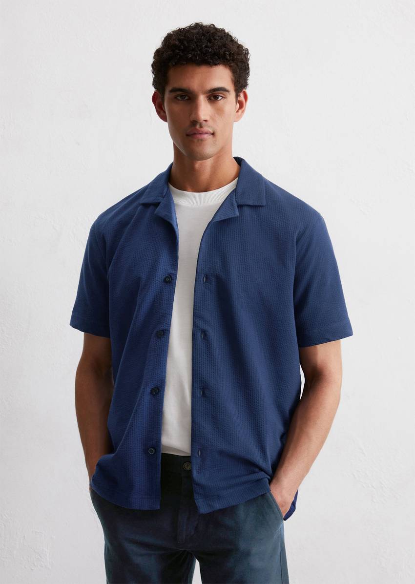 DfC seersucker jersey shirt regular made from an organic cotton blend