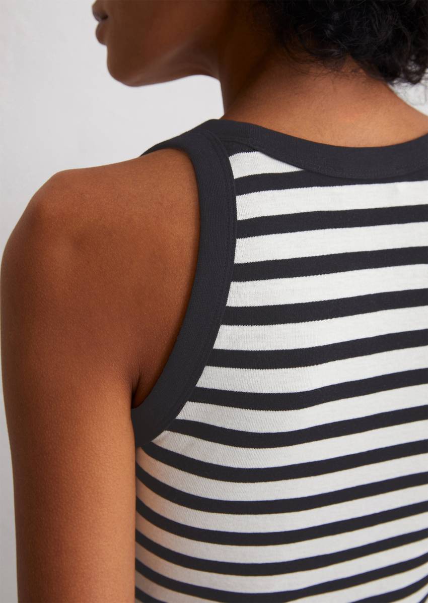 Striped tank top slim made from organic cotton rib jersey