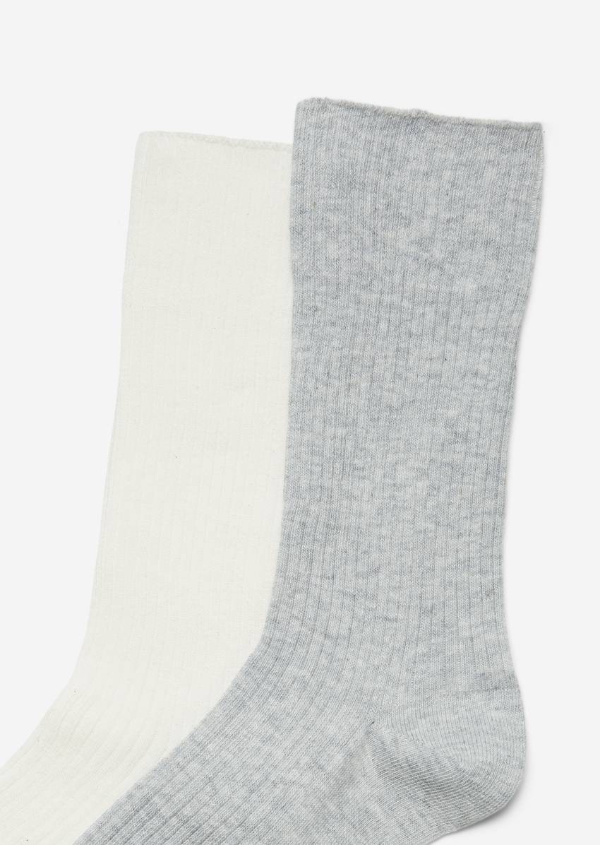Ribbed socks in a double pack