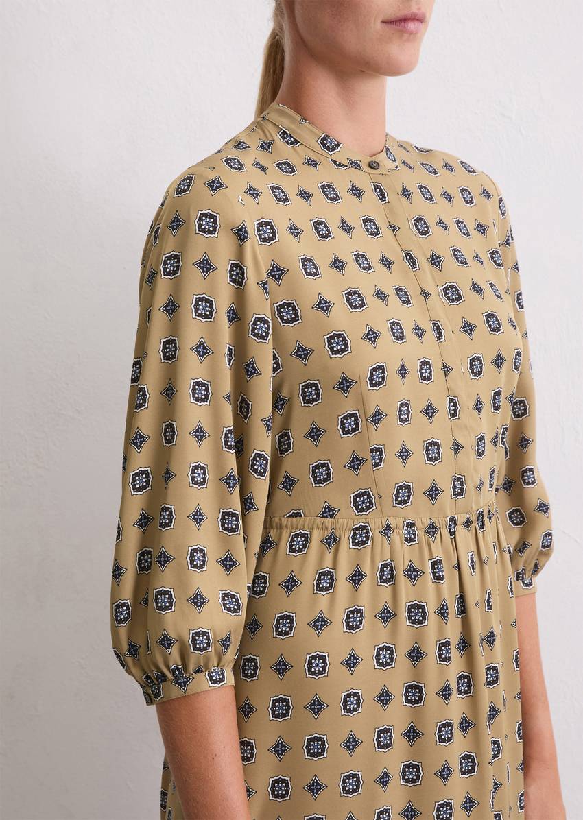 Dress shaped made from flowing viscose twill