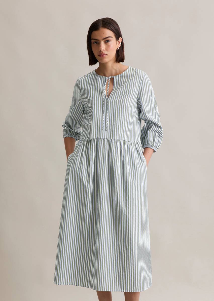 Regular striped dress made from cotton dobby