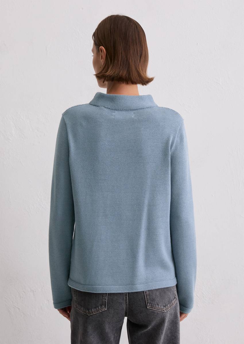 Knitted sweater slim made from organic cotton