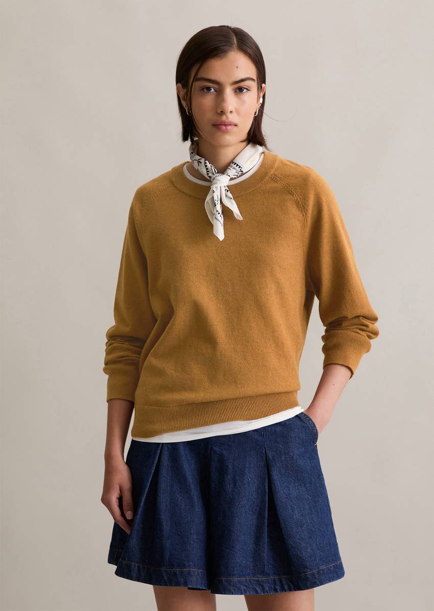 Knitted sweater regular made from soft cotton stretch
