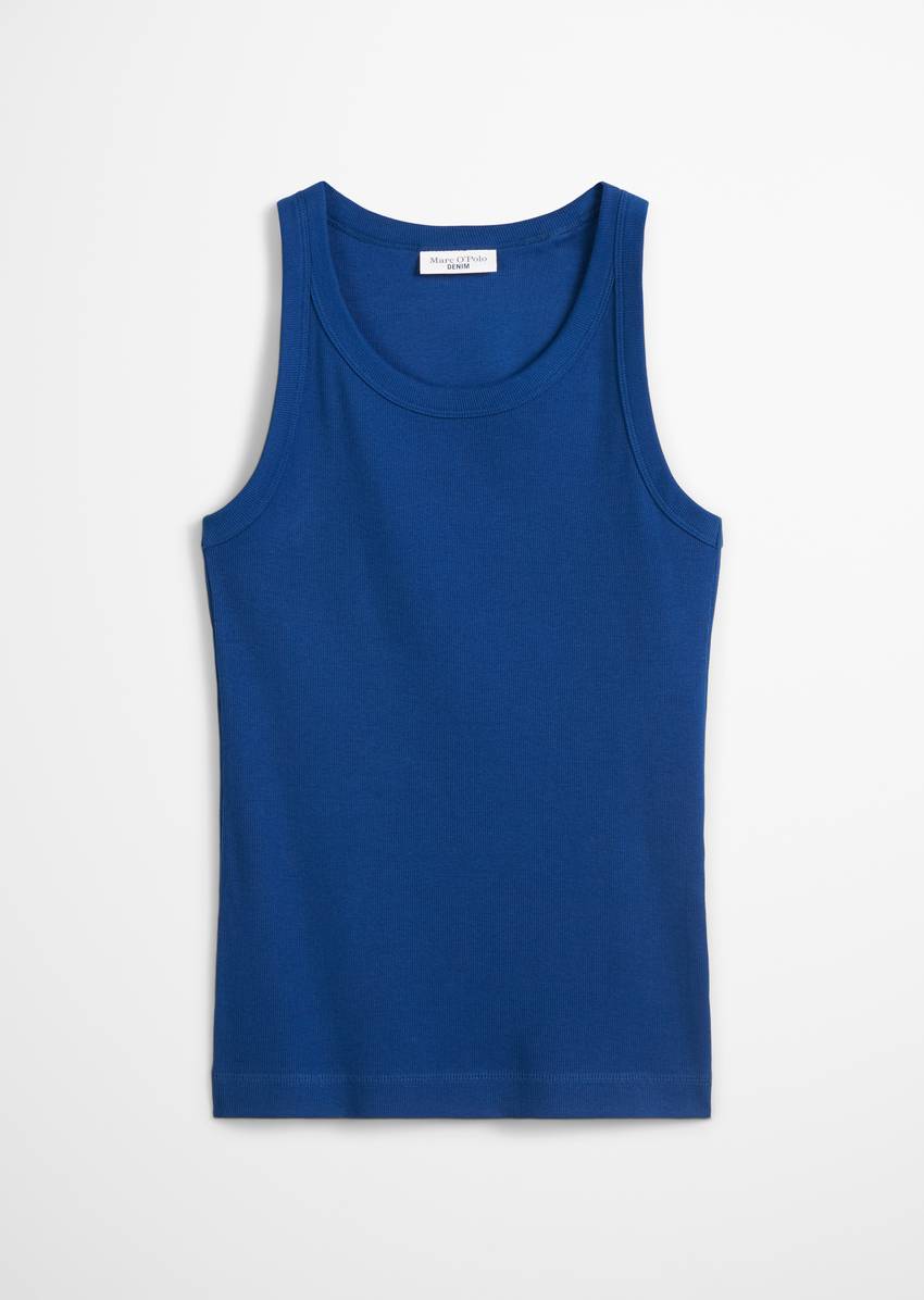 Ribbed tank top slim made from organic cotton stretch jersey