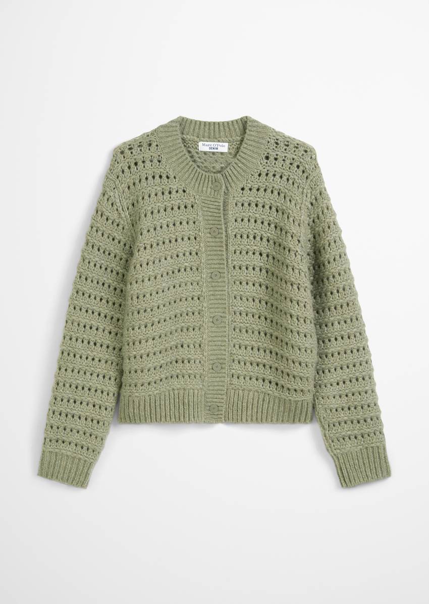 Cardigan regular made from a soft virgin wool blend