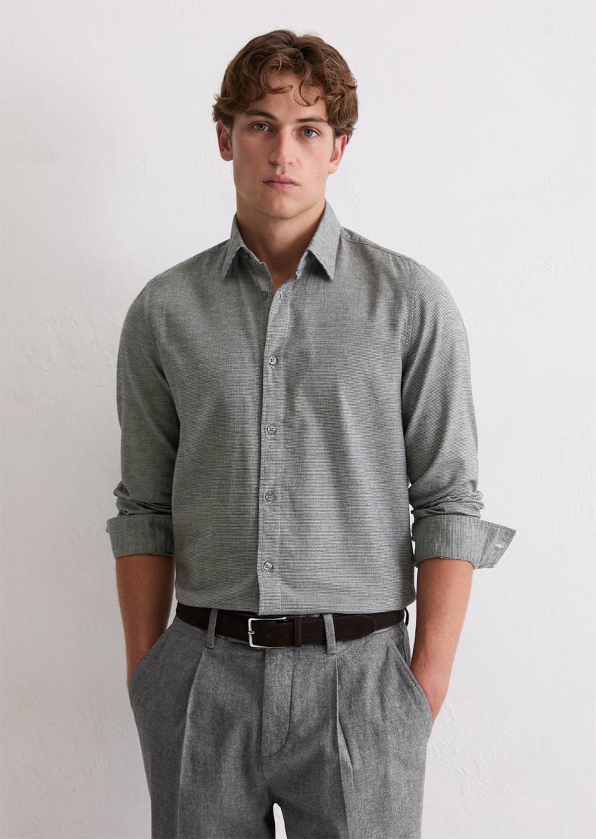 Regular shirt made from organic cotton flannel