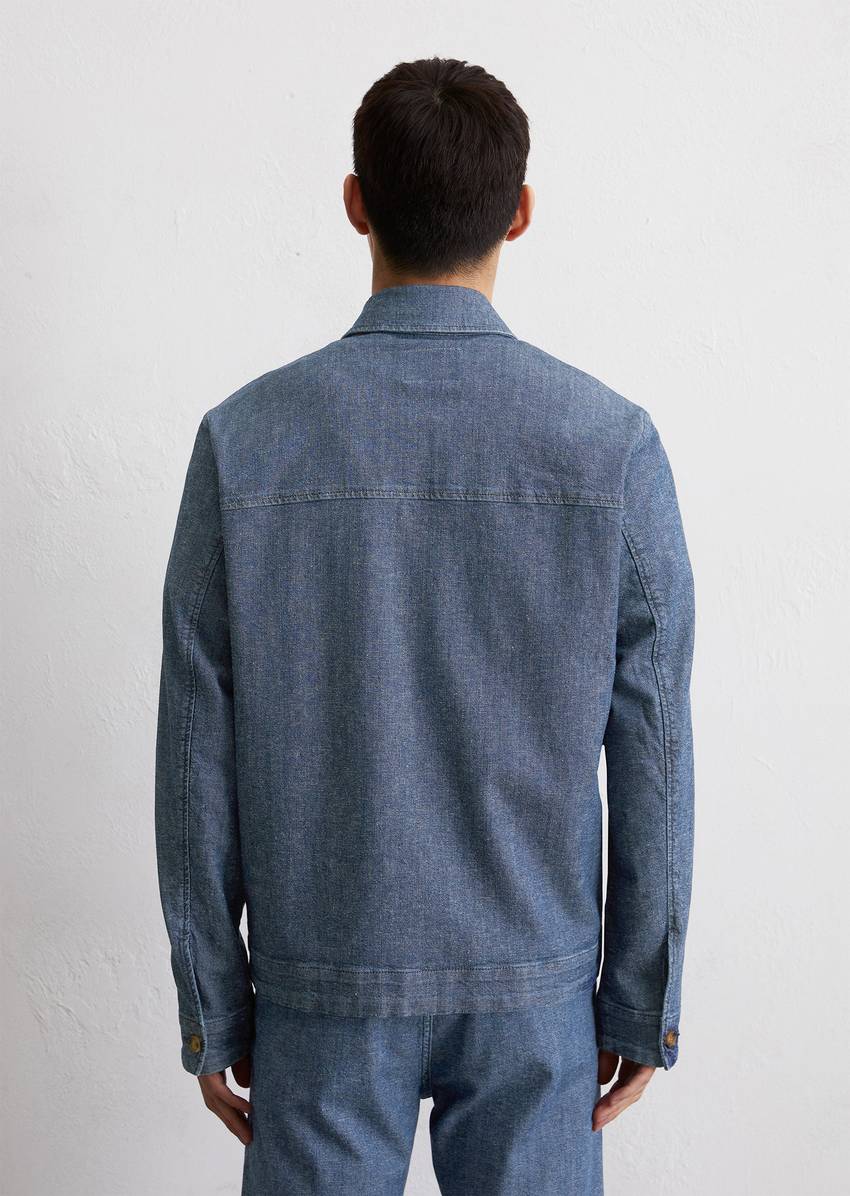 Regular denim jacket made from an organic cotton-hemp mix