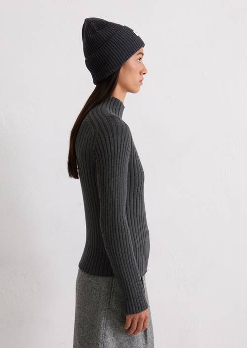 Turtleneck sweater slim made from heavy weight cotton