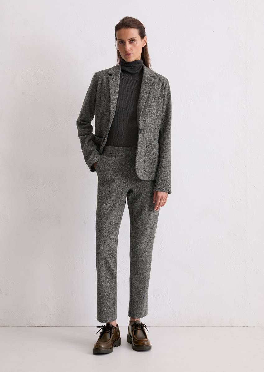 Relaxed jersey tweed blazer made from an organic cotton blend