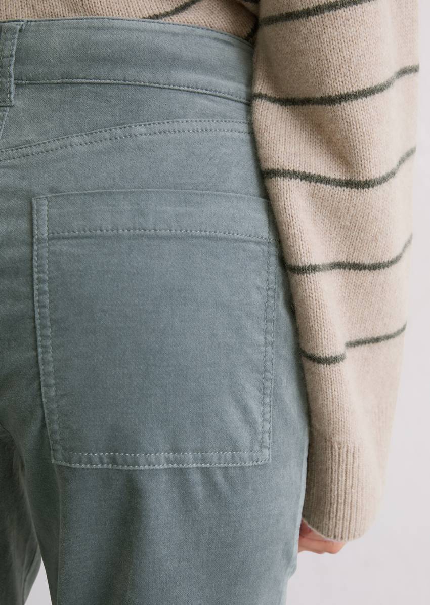 Velvet pants model Kiruna flared made from organic cotton stretch