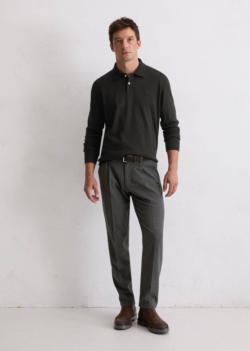 Regular polo shirt made from heavyweight organic cotton jersey