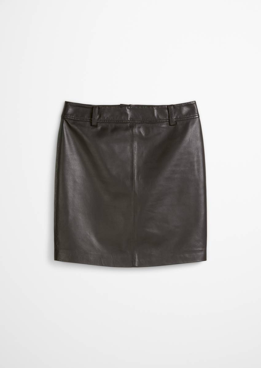 Leather mini skirt regular made from soft lamb nappa leather