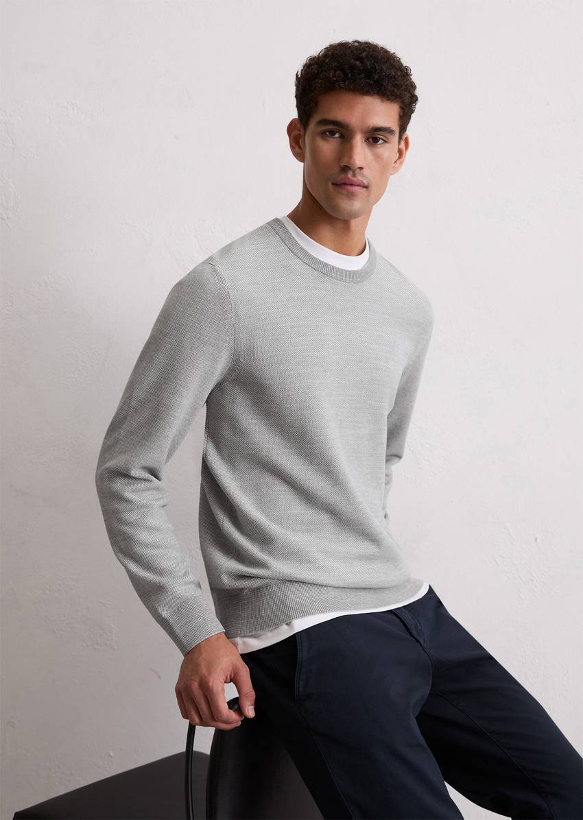 Sweater regular made from organic cotton piqué