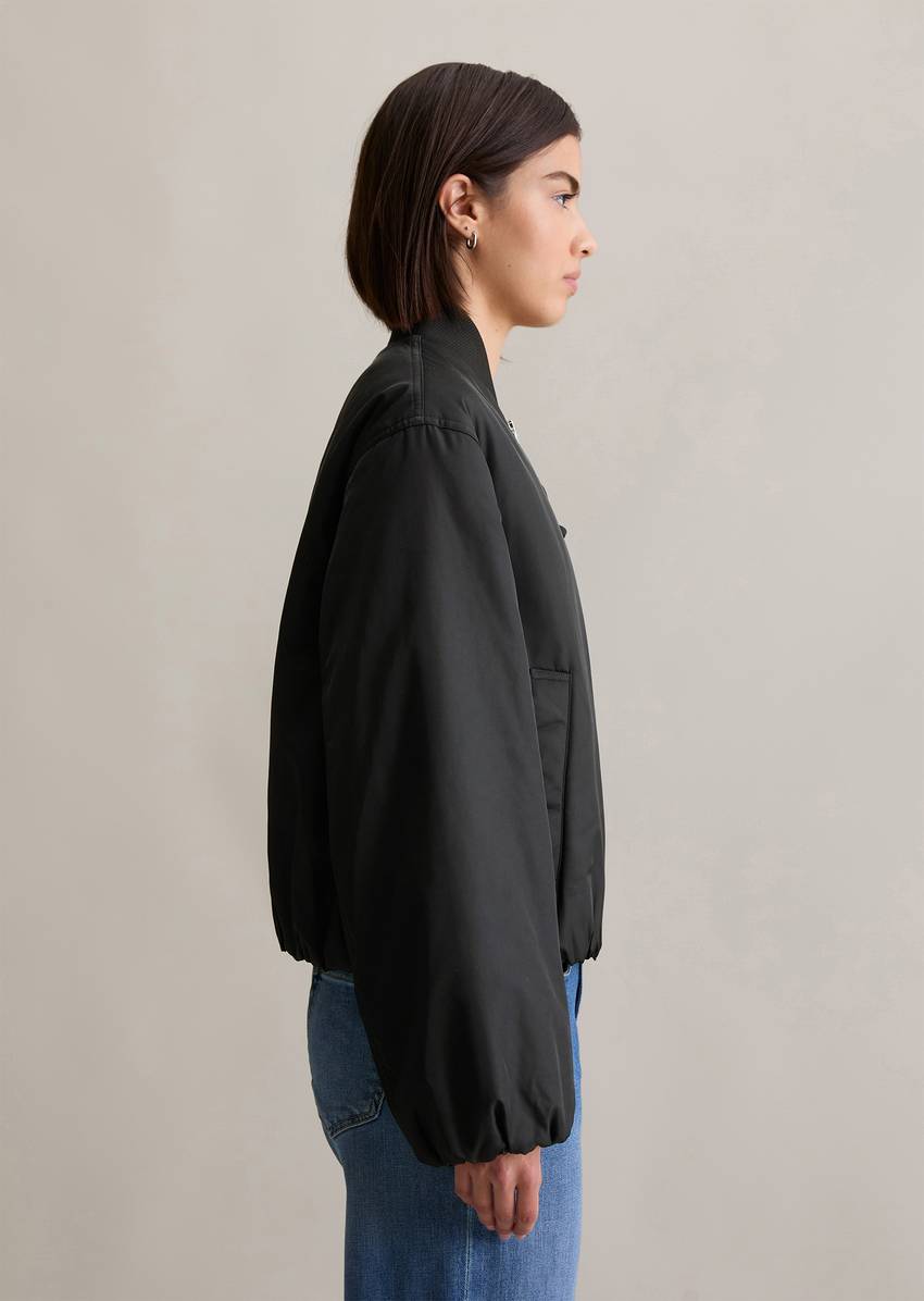 Aviator-style relaxed cropped blouson made from recycled polyester