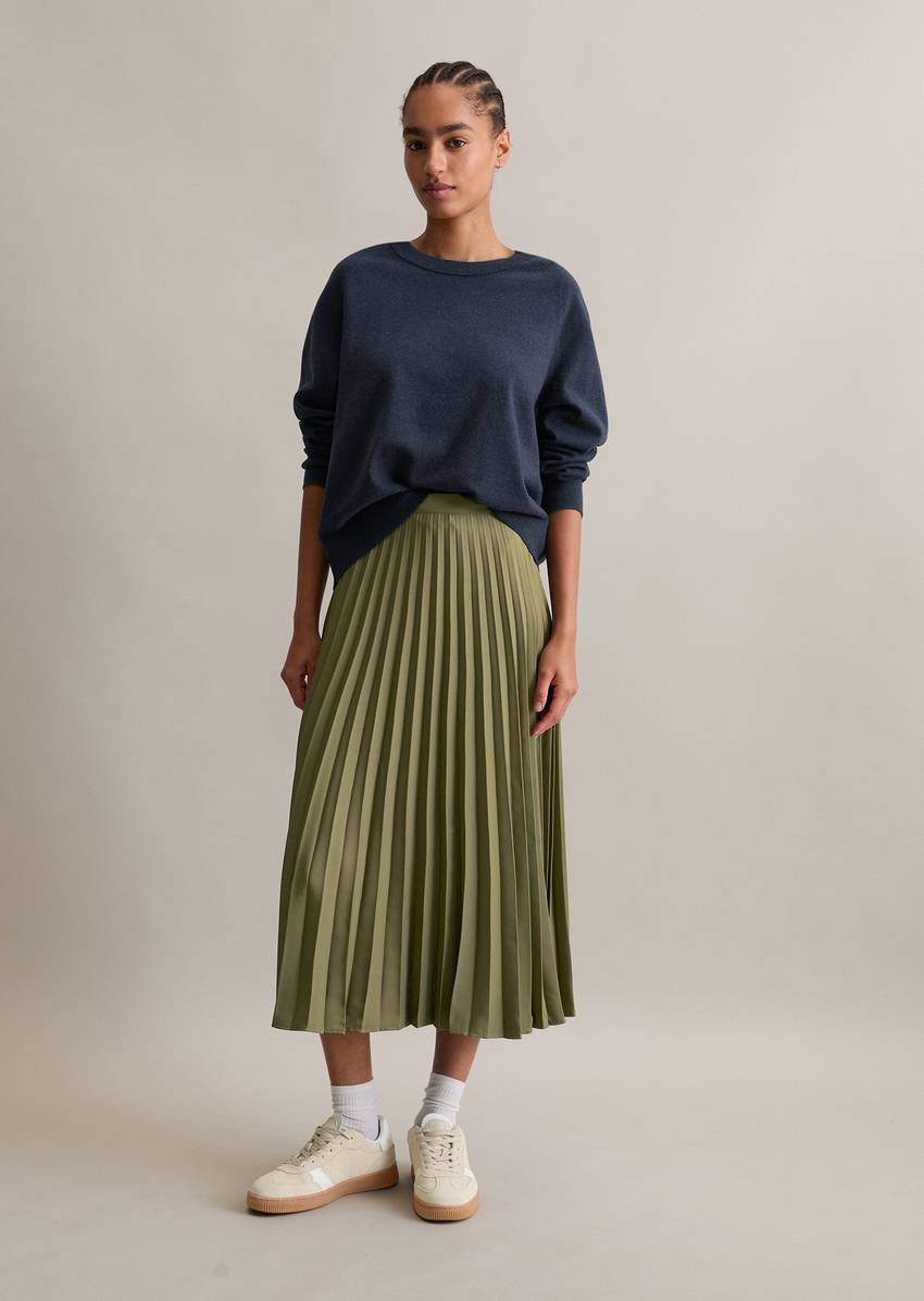 Knitted sweater regular made from soft cotton stretch