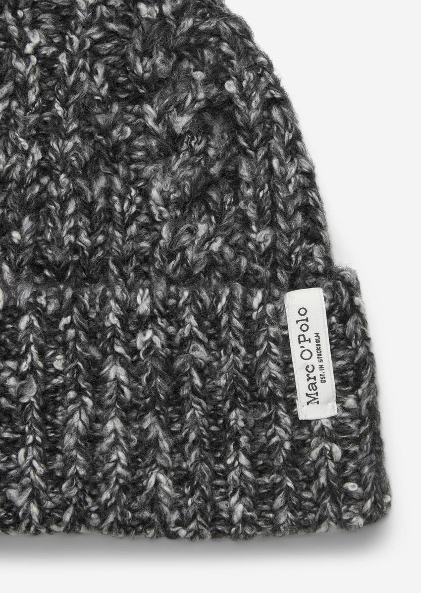 Knitted cap made from alpaca wool mix