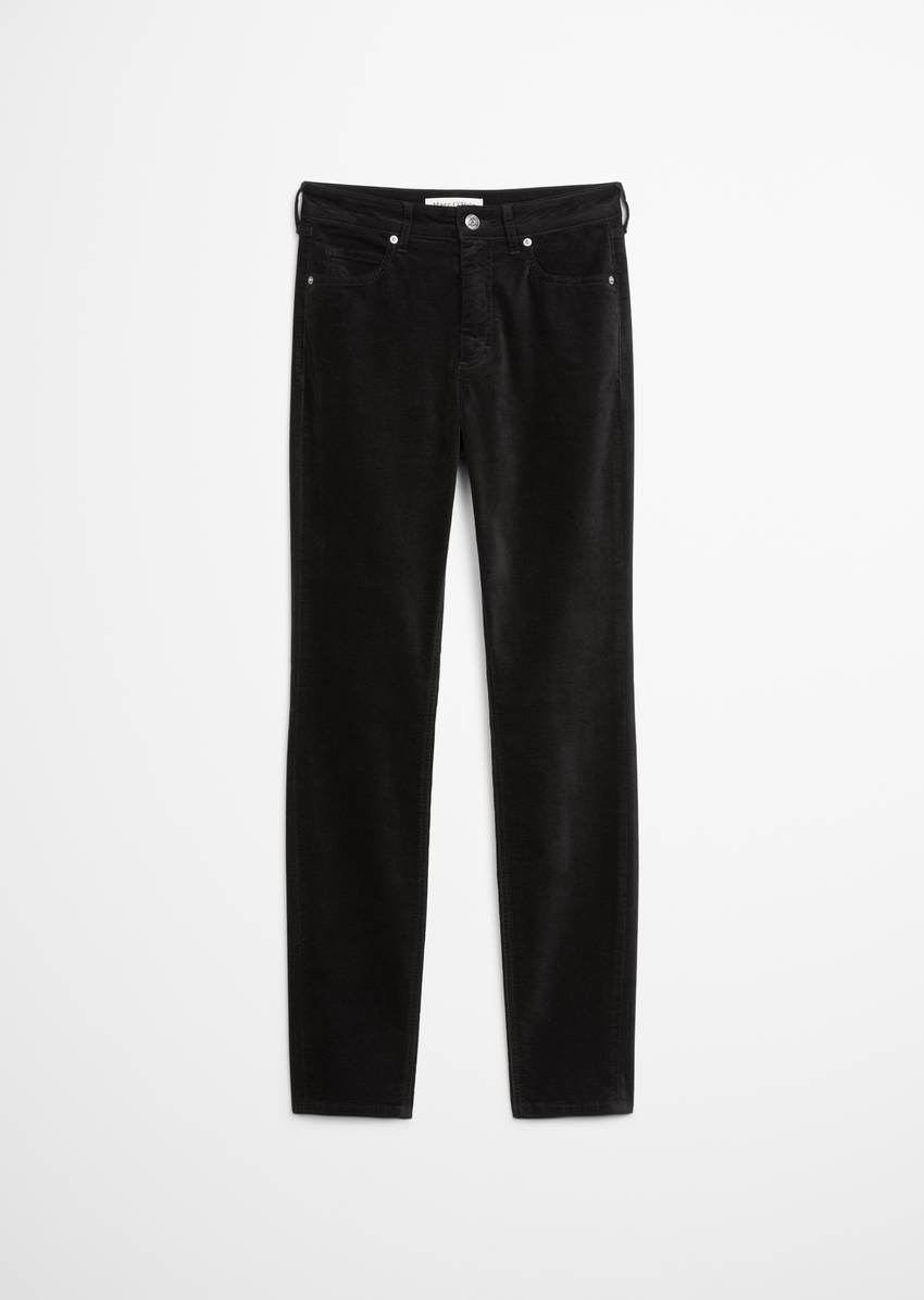 Velvet pants model Alkea slim made from an organic cotton stretch blend