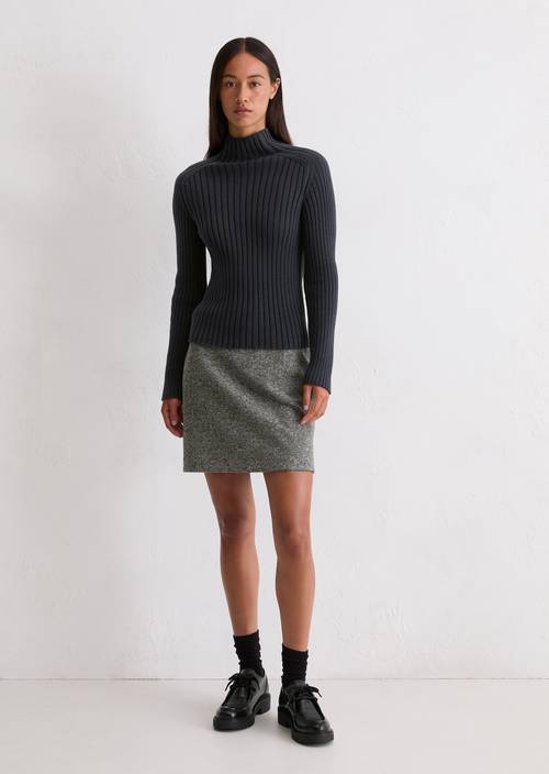 Turtleneck sweater slim made from heavy weight cotton