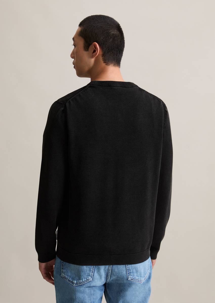 Garment dye sweater regular made from pure organic cotton