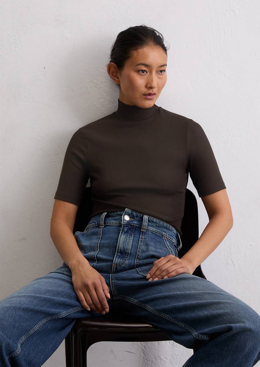 Turtleneck T-shirt slim made from TENCEL™ Modal