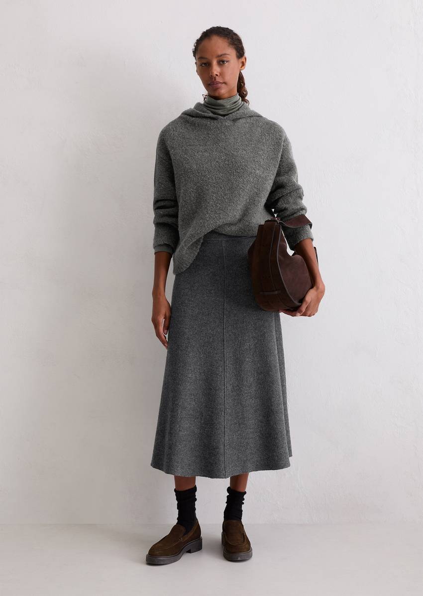 Bouclé hoodie loose made from a virgin wool/alpaca wool mix