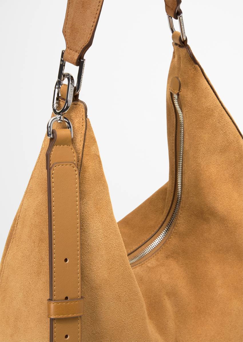 Hobo bag medium made from soft suede cowhide