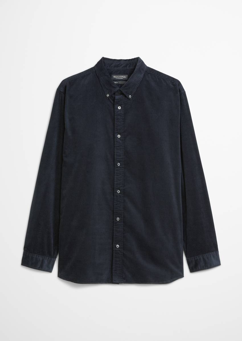 Corduroy shirt regular with button-down collar