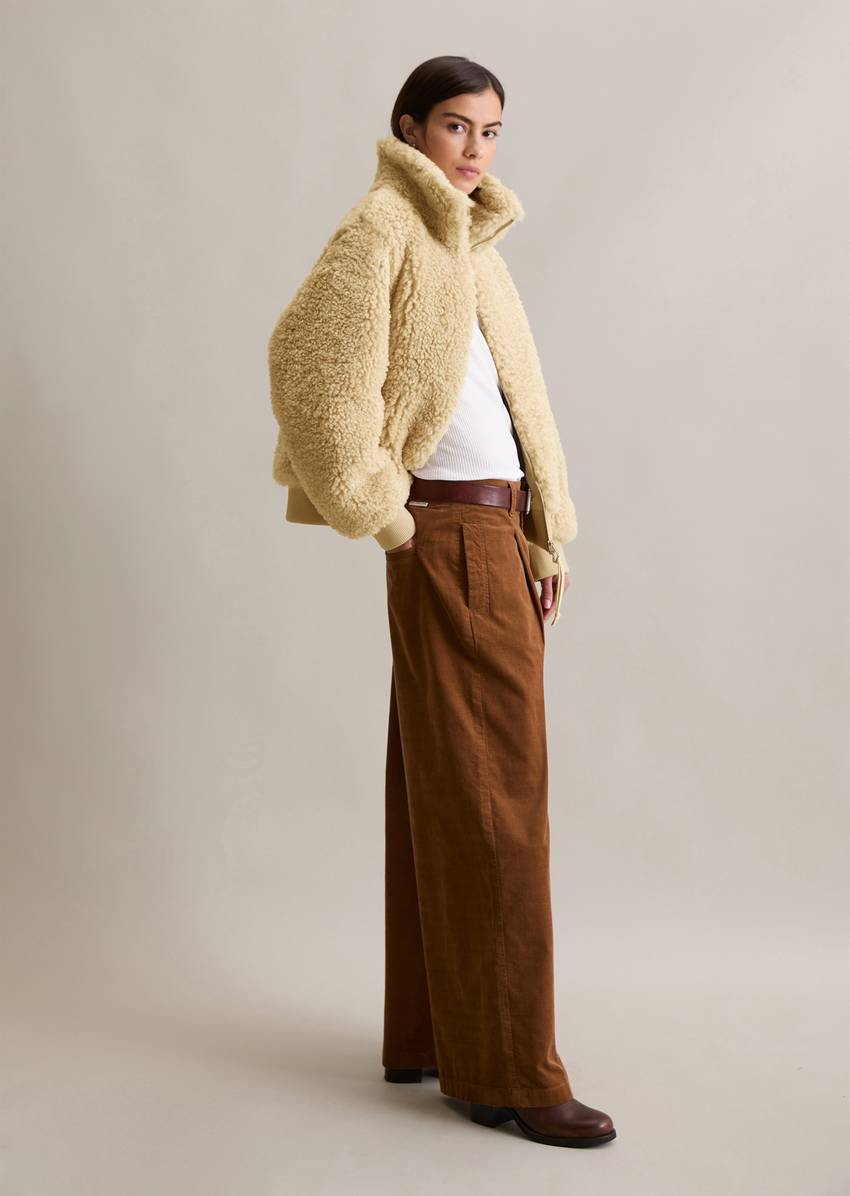 Teddy blouson regular made from soft curly plush