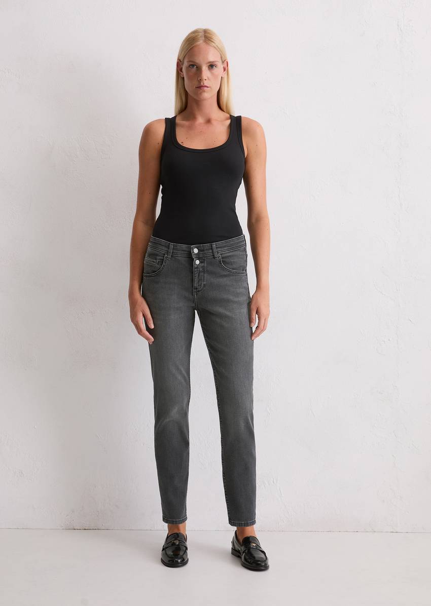 Jeans model Theda boyfriend cropped made from organic cotton stretch