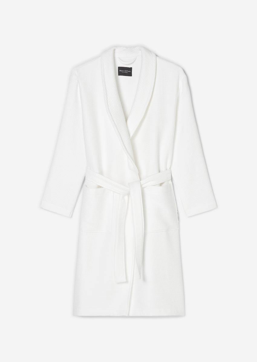 Premium men bathrobe made of waffle piqué and terry inside