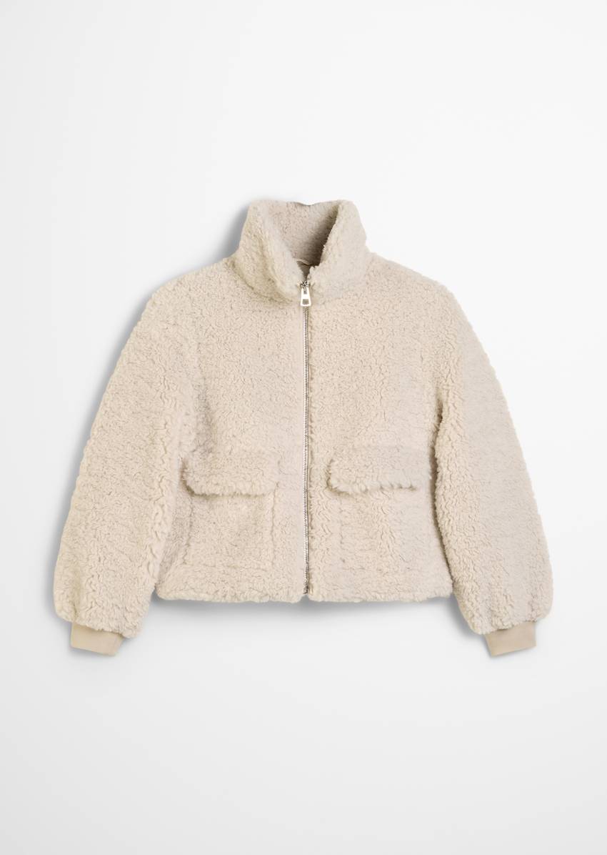 Teddy jacket regular made from recycled polyester